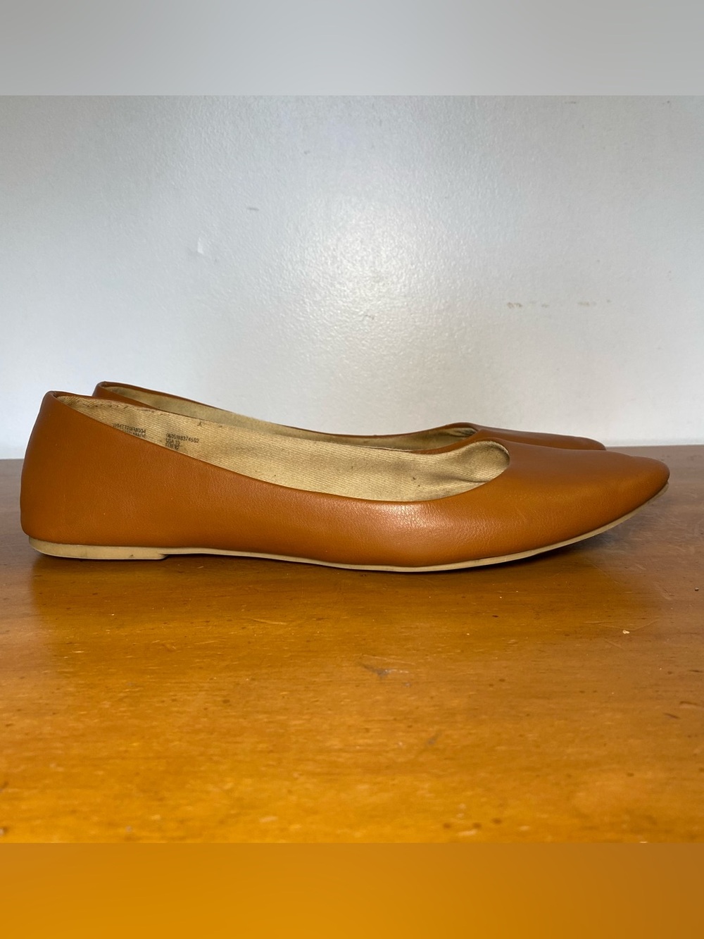 Time and Tru Women’s 10 Flats Brown Cognac Ballet Shoes Pointed Toe Neutral